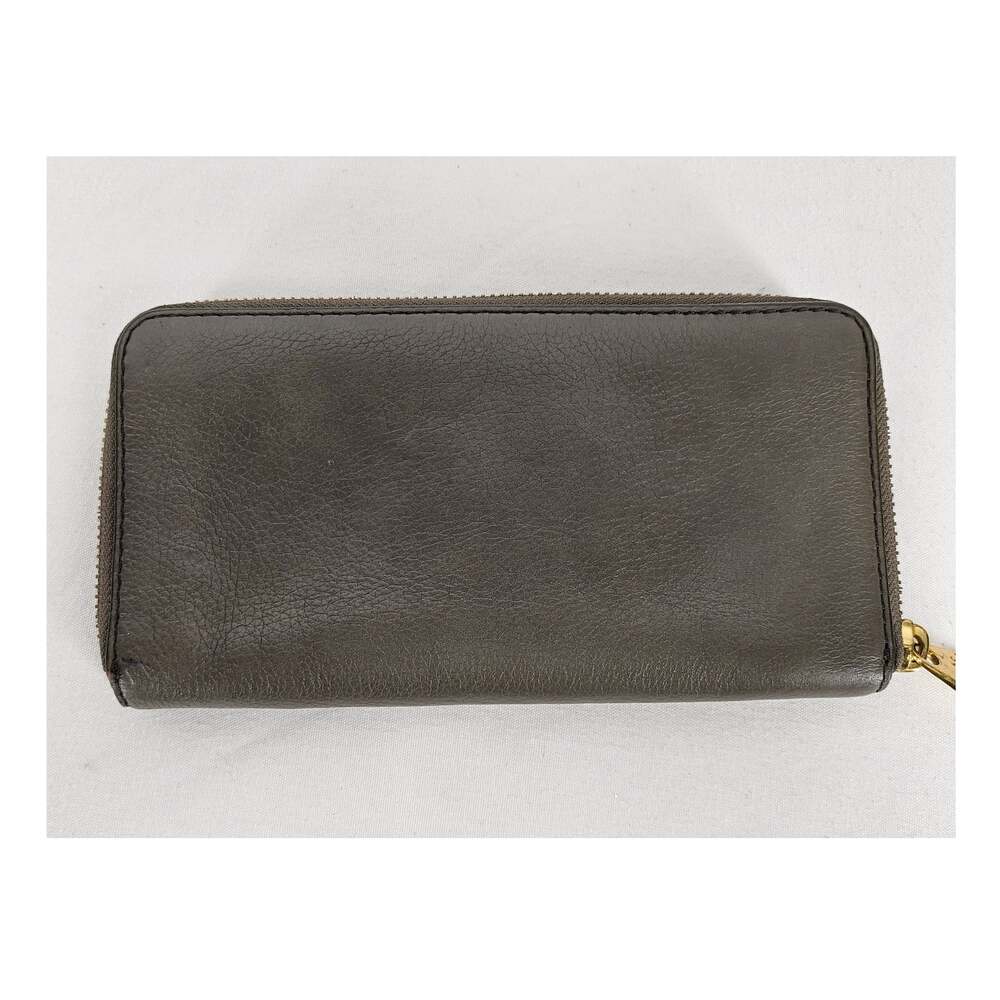 MARC BY MARC JACOBS ZIPPER BI-FOLD DARK BROWN 4" x 8" WALLET – 100% COW LEATHER - Picture 2 of 16